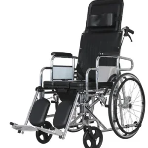 Reclining High Back Manual Wheelchair Chromed Steel Patient Wheelchair Bangladesh