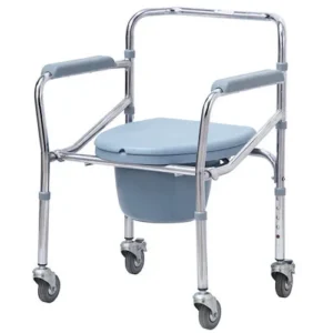 Manual Commode Wheelchair Chromed Steel Patient Wheelchair Bangladesh