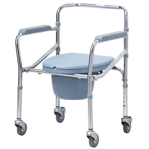 Manual Commode Wheelchair Chromed Steel Patient Wheelchair Bangladesh
