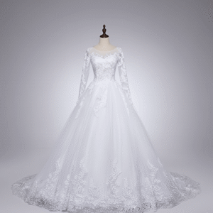 Elegant Bridal Long Dress – Princess Style Wedding Gown